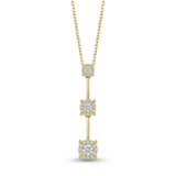 10K Gold 0.25ctw Diamond 3-Tiered Drop Pendant with Chain