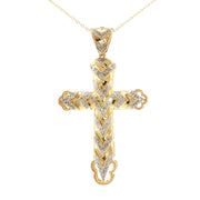Gold Plated 0.50ctw Diamond Chevron Cross Pendant with Chain