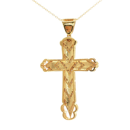 Gold Plated 0.50ctw Diamond Chevron Cross Pendant with Chain