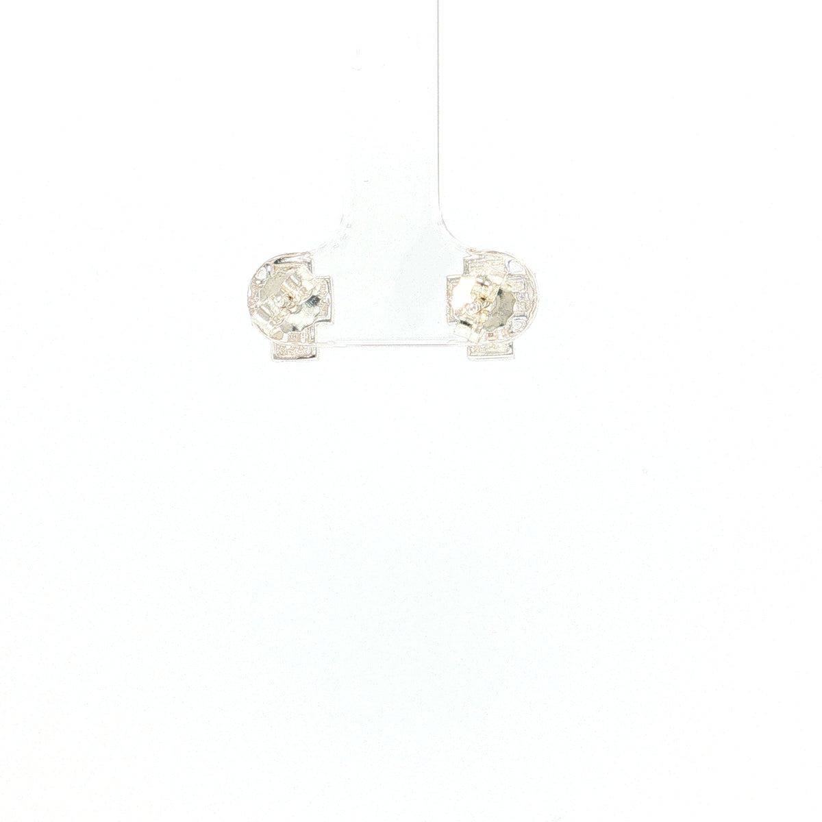 Sterling Silver Diamond Accented Cross Stud Earrings