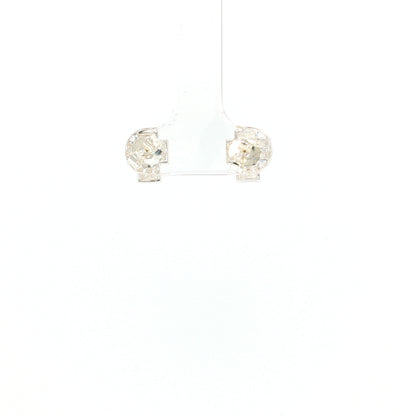 Sterling Silver Diamond Accented Cross Stud Earrings