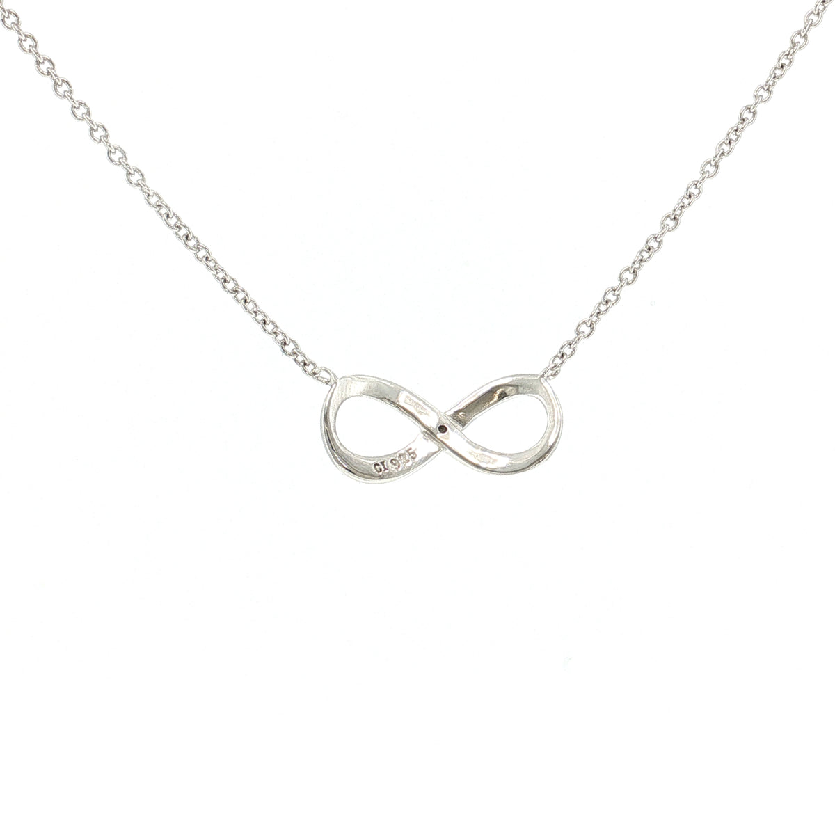 Sterling Silver 0.25ctw Diamond Infinity Necklace