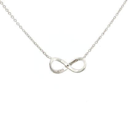 Sterling Silver 0.25ctw Diamond Infinity Necklace