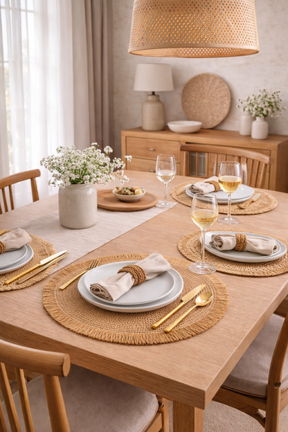 Busa Designs 15" Santorini Straw Fringe Placemats
