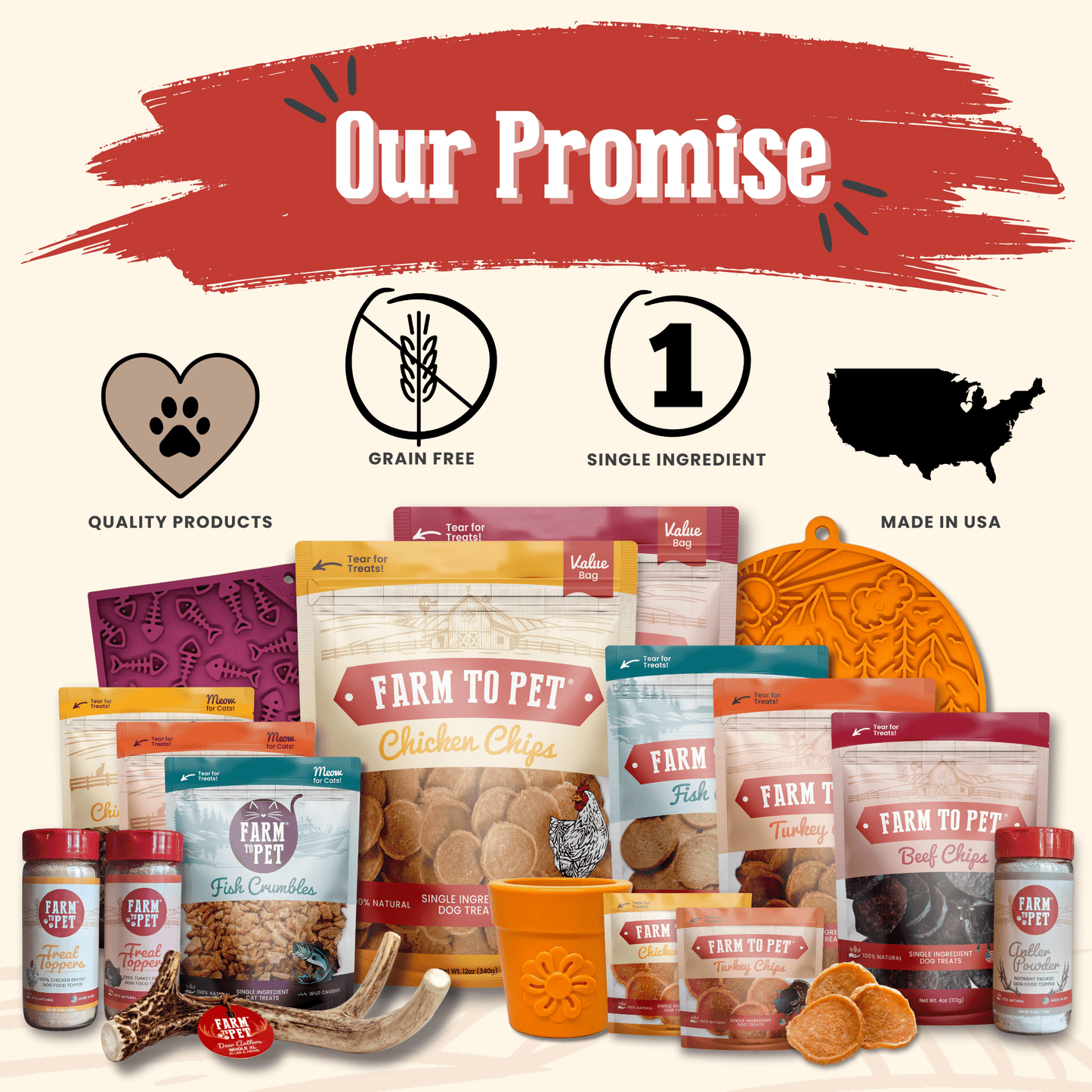 Farm To Pet All-Natural Single-Ingredient Chicken Chips Dog Treats