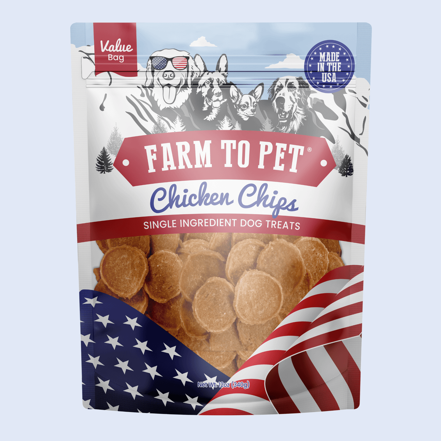 Farm To Pet Single-Ingredient Americana Chicken Chip Dog Treats