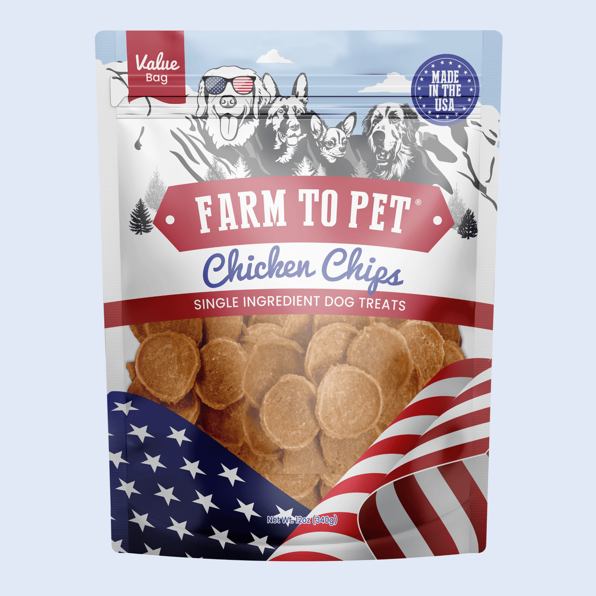 Farm To Pet Single-Ingredient Americana Chicken Chip Dog Treats