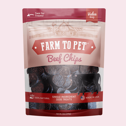 Farm To Pet Single-Ingredient Beef Chips Dog Treats