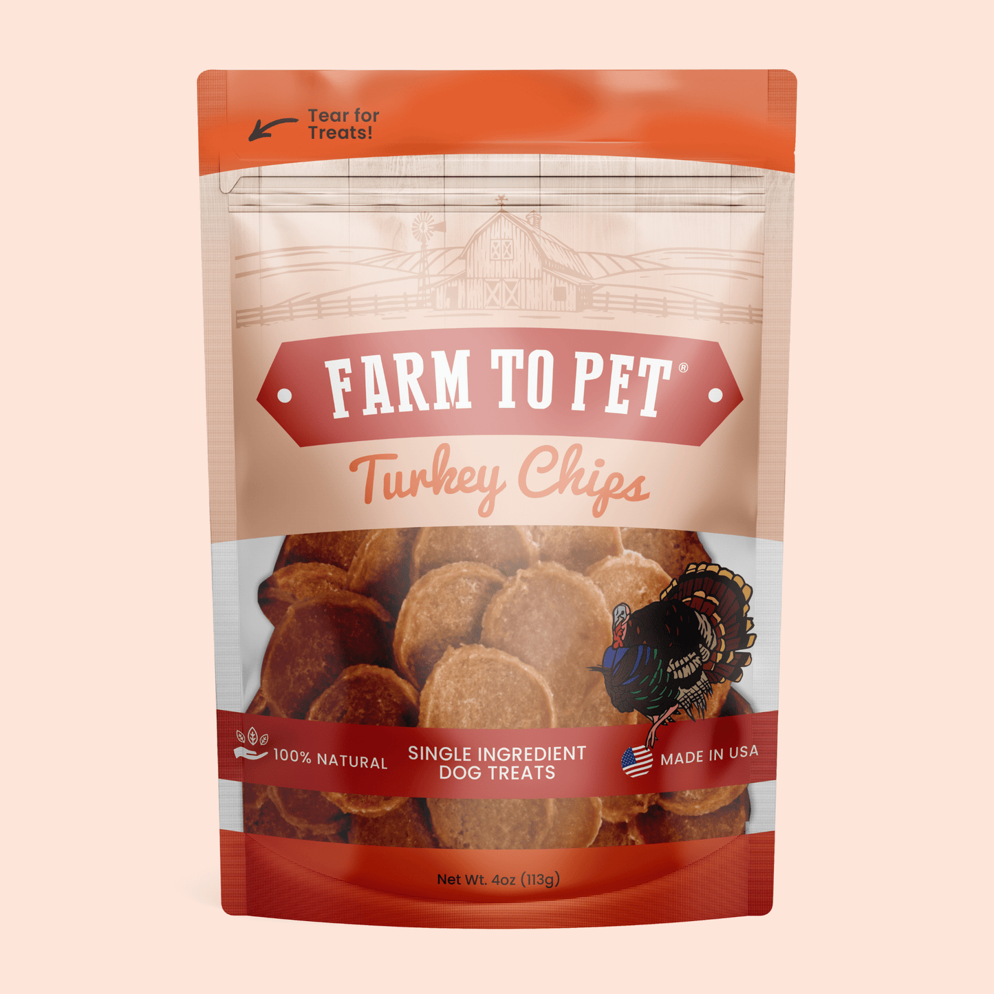 Farm To Pet All-Natural Single-Ingredient Turkey Chips Dog Treats