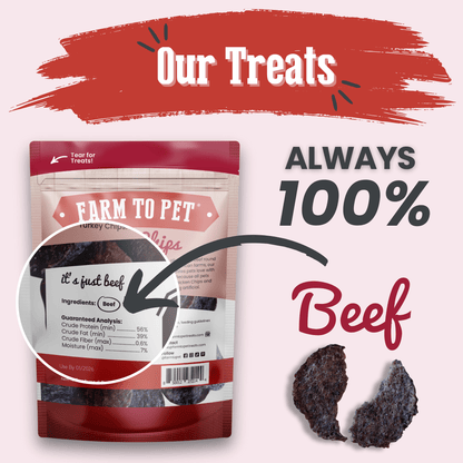 Farm To Pet Single-Ingredient Beef Chips Dog Treats