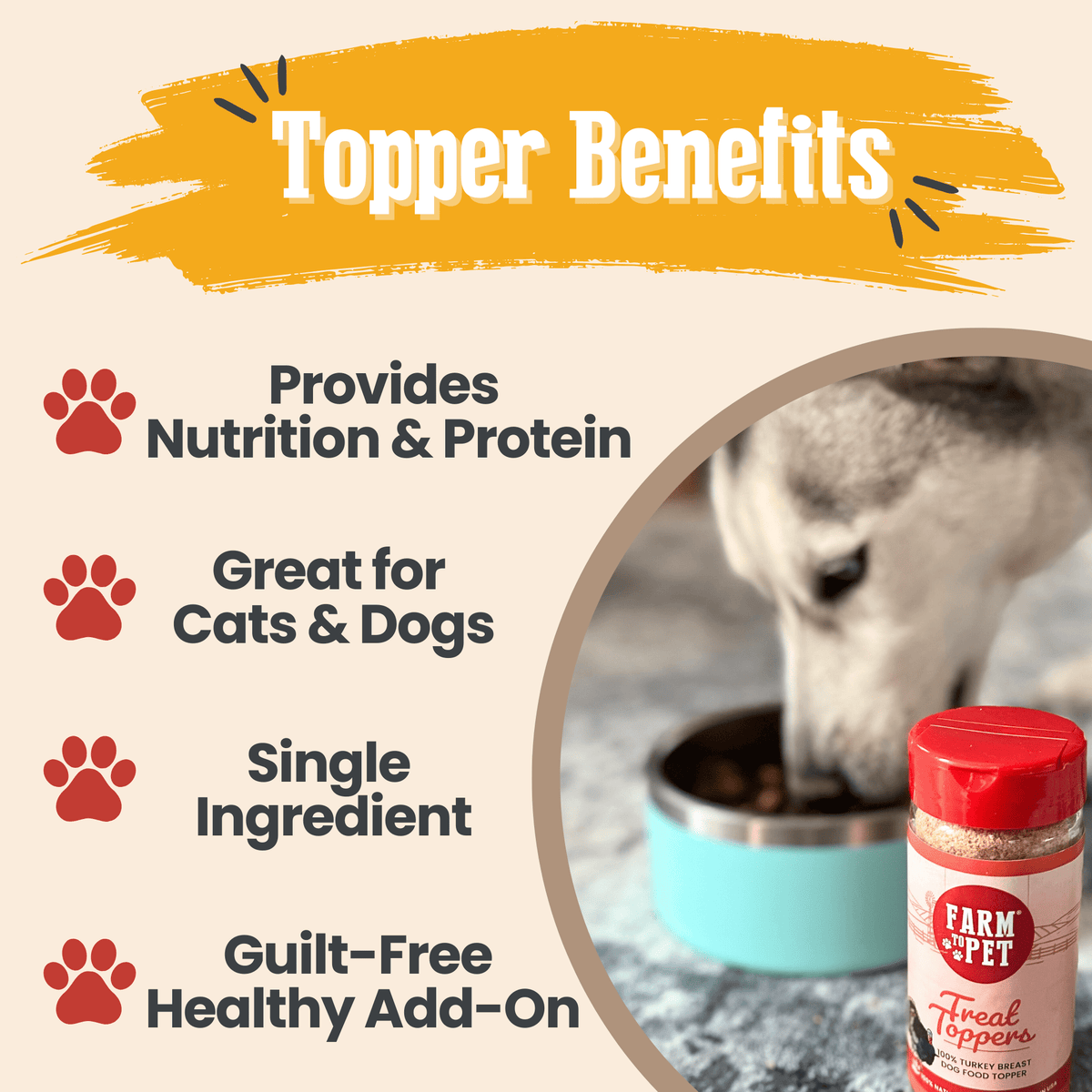 Farm To Pet Chicken & Turkey Dog Food Topper Bundle