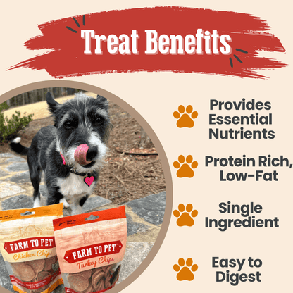 Farm To Pet Single-Ingredient Turkey & Chicken Chip Dog Treat Duo