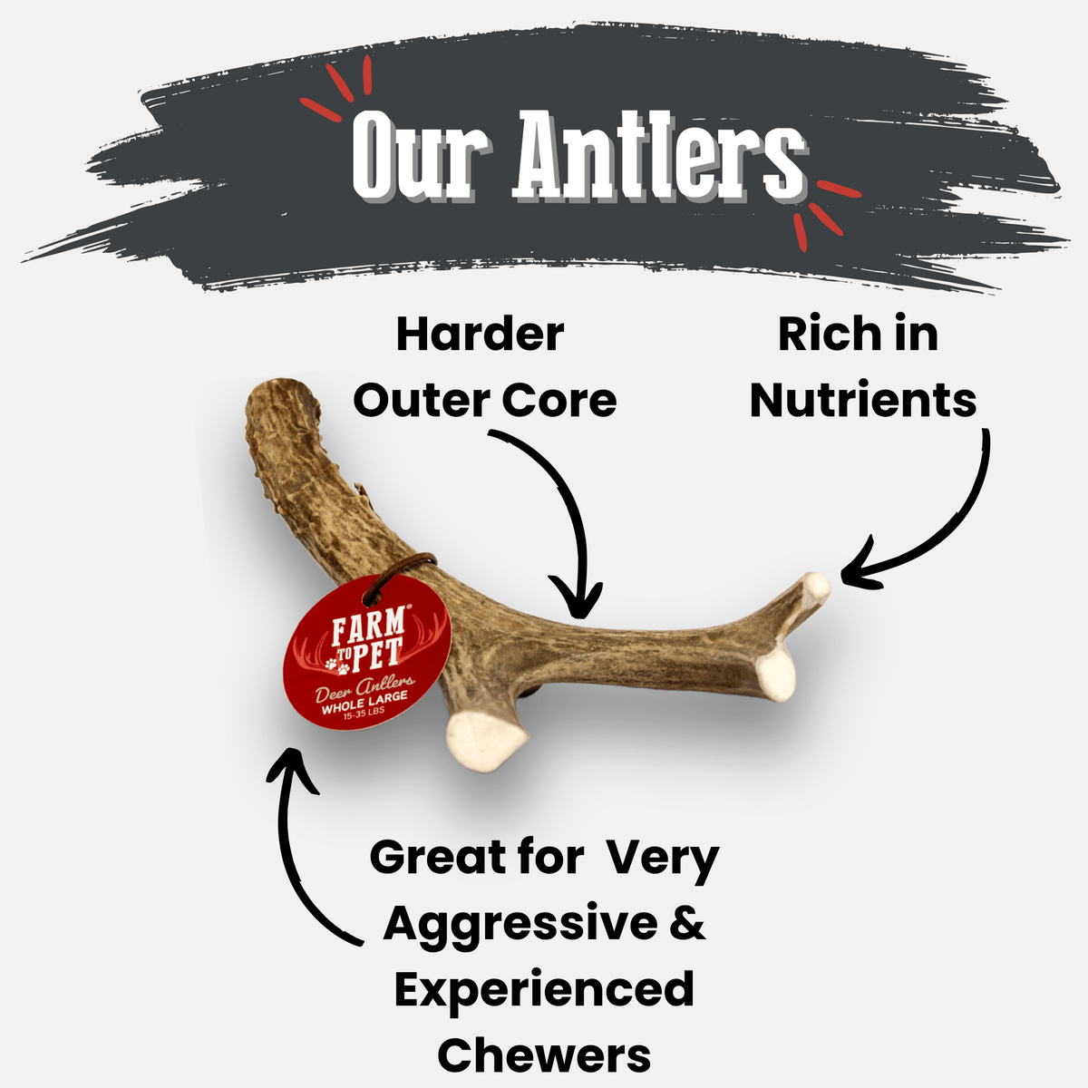 Farm To Pet Choice of Organic Deer Antler Dog Chew