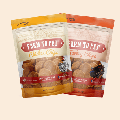 Farm To Pet Single-Ingredient Turkey & Chicken Chip Dog Treat Duo
