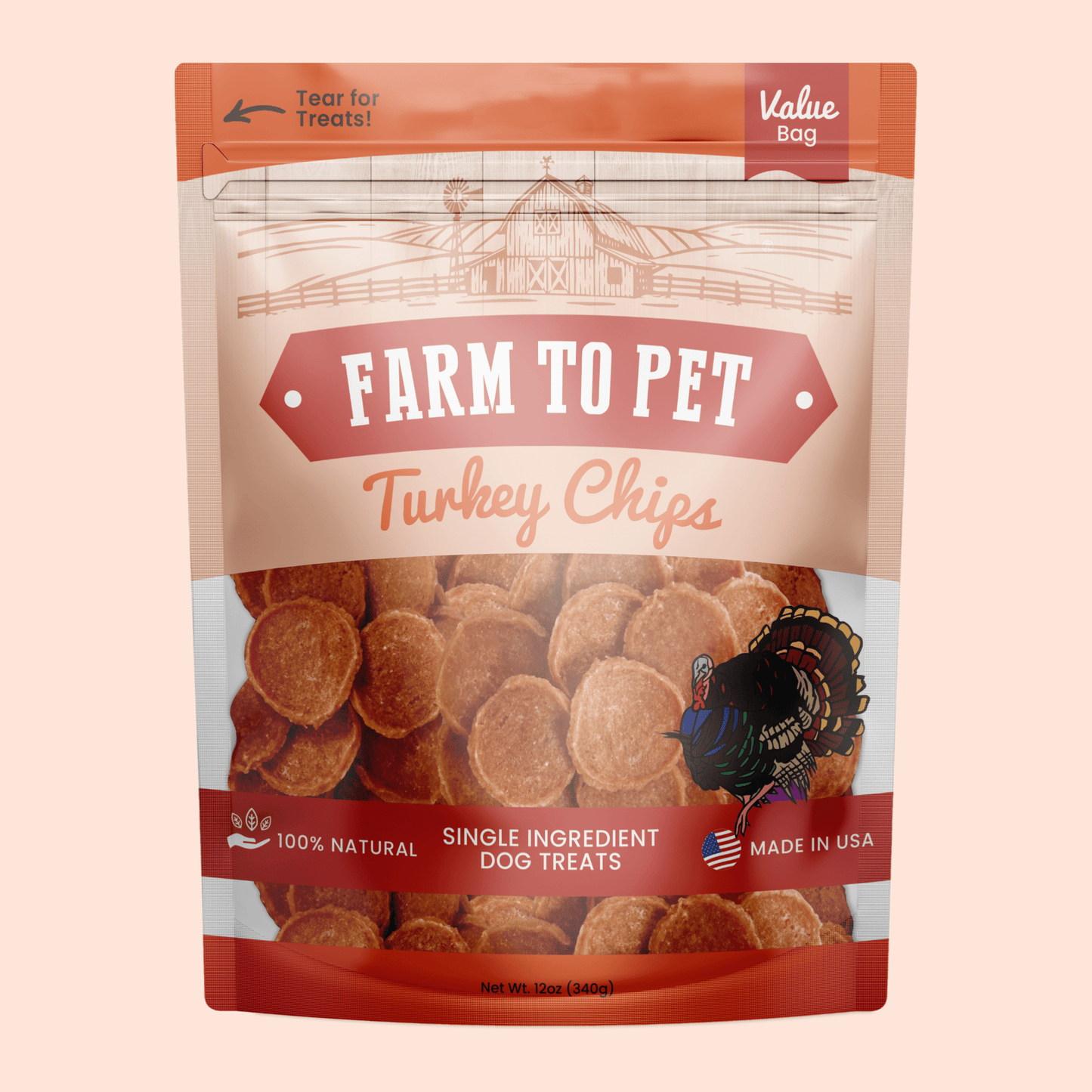 Farm To Pet All-Natural Single-Ingredient Turkey Chips Dog Treats