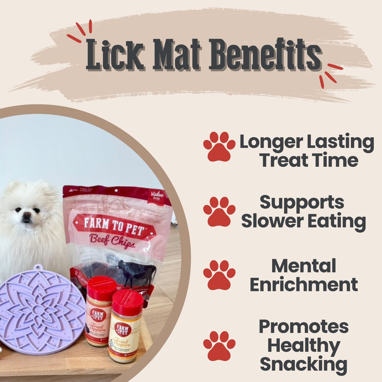 Farm To Pet Choice of Dog Lick Mat with Suction Cups