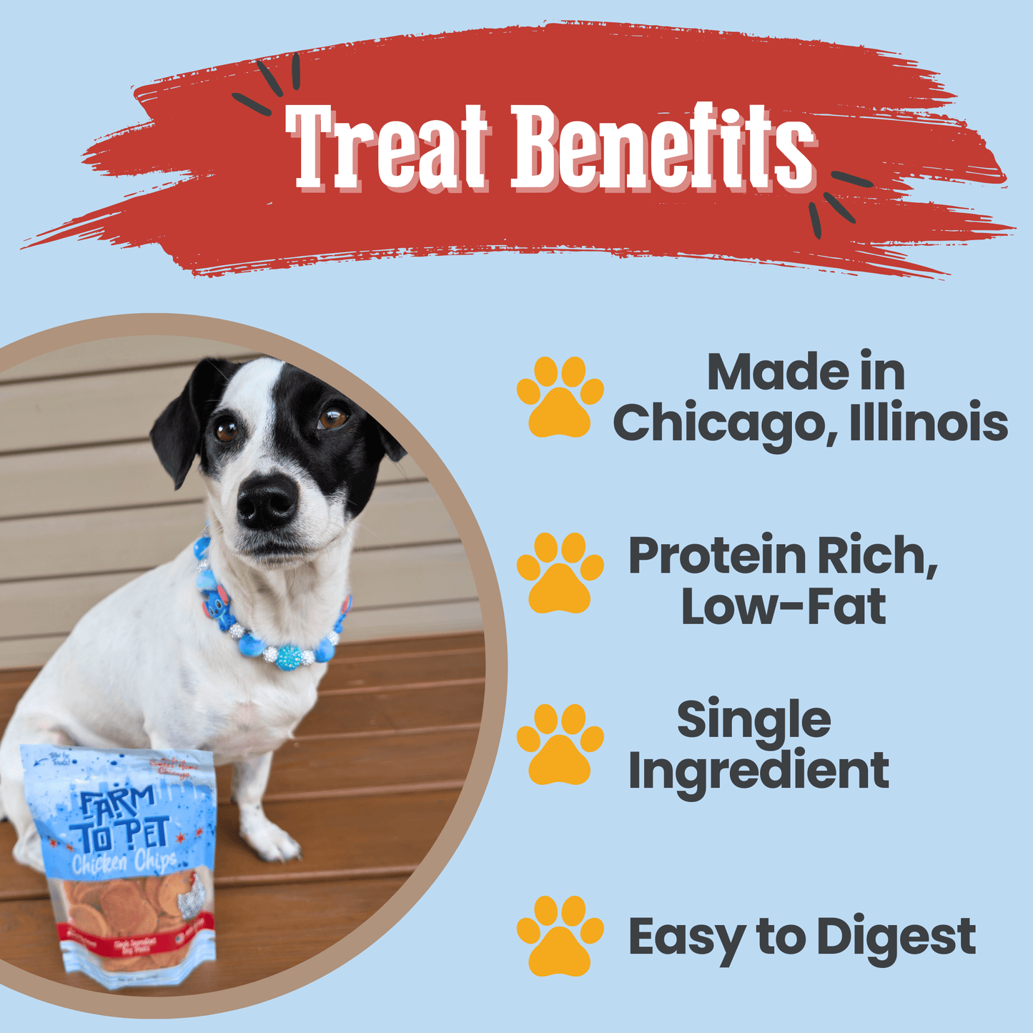 Farm To Pet Hometown Celebration Chicago Chicken Chips Dog Treats