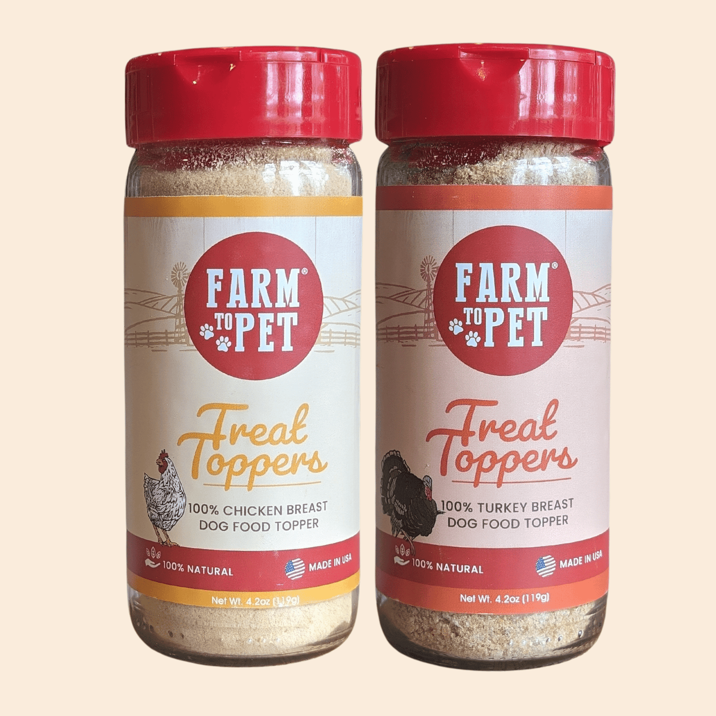 Farm To Pet Chicken & Turkey Dog Food Topper Bundle
