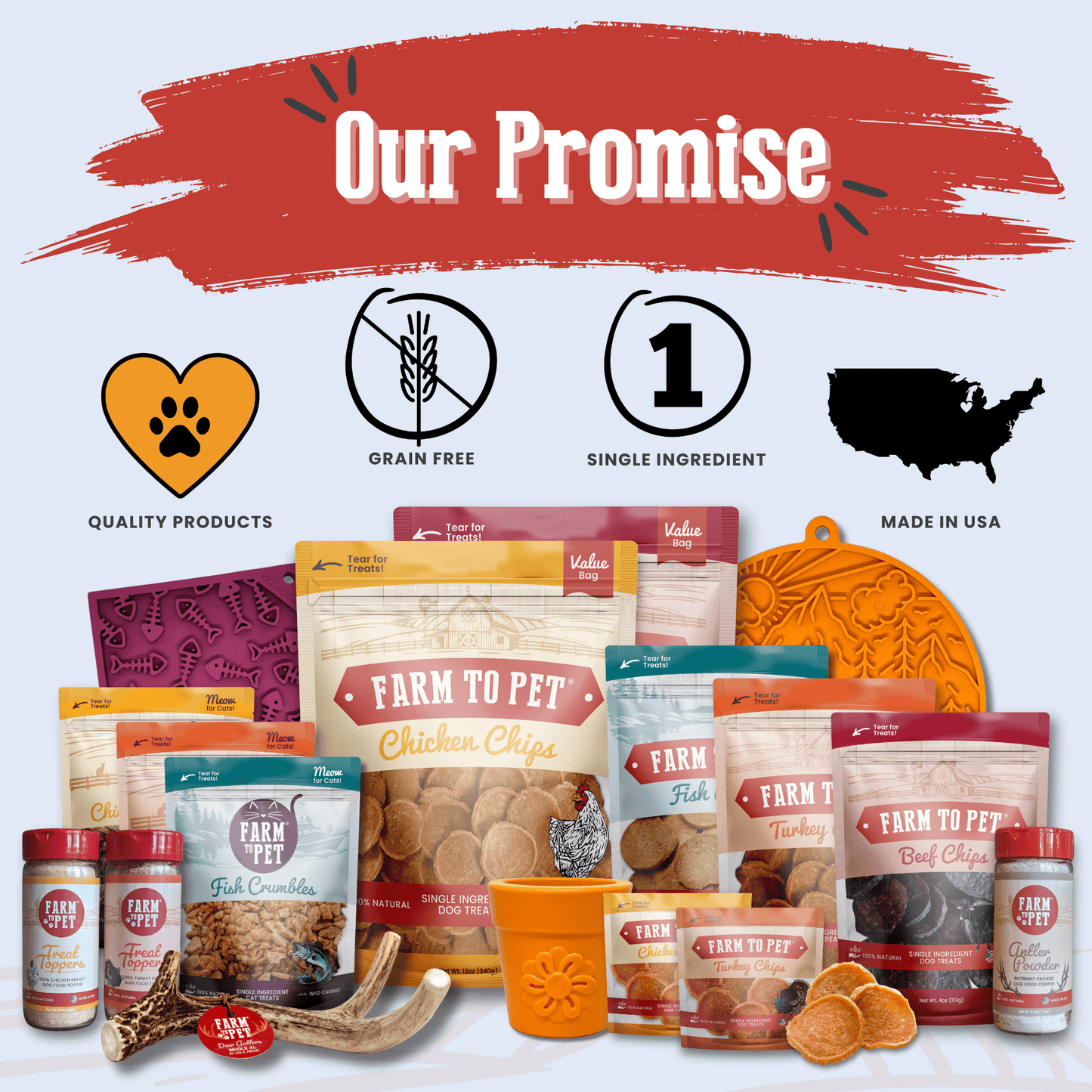 Farm To Pet Single-Ingredient Americana Chicken Chip Dog Treats