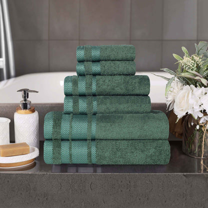 Superior "Hays" 100% Cotton Textured 6-Piece Towel Set