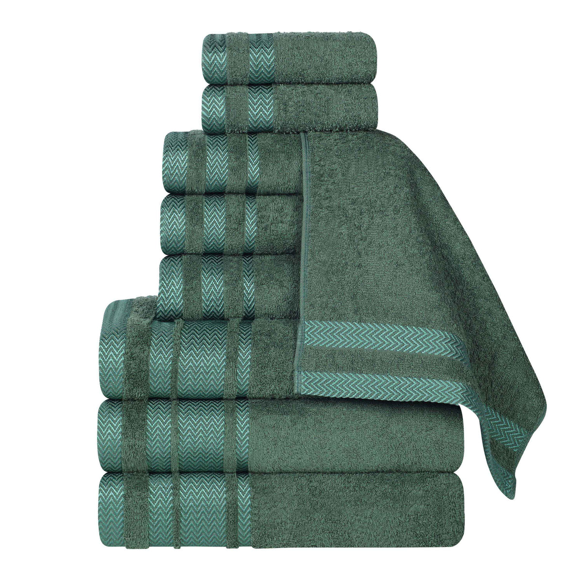 Superior "Hays" 100% Cotton Textured 9-Piece Towel Set