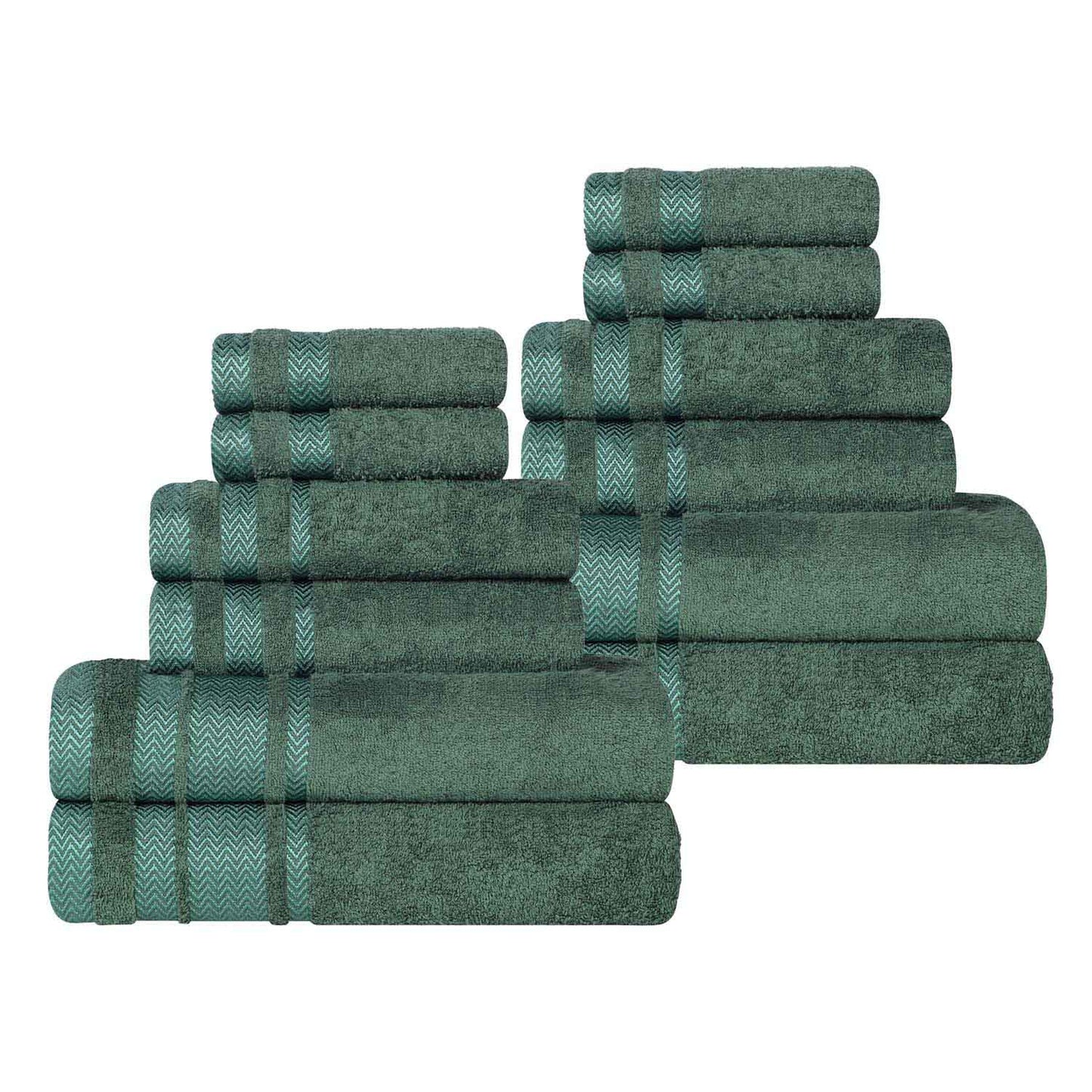Superior "Hays" 100% Cotton Textured 12-Piece Towel Set