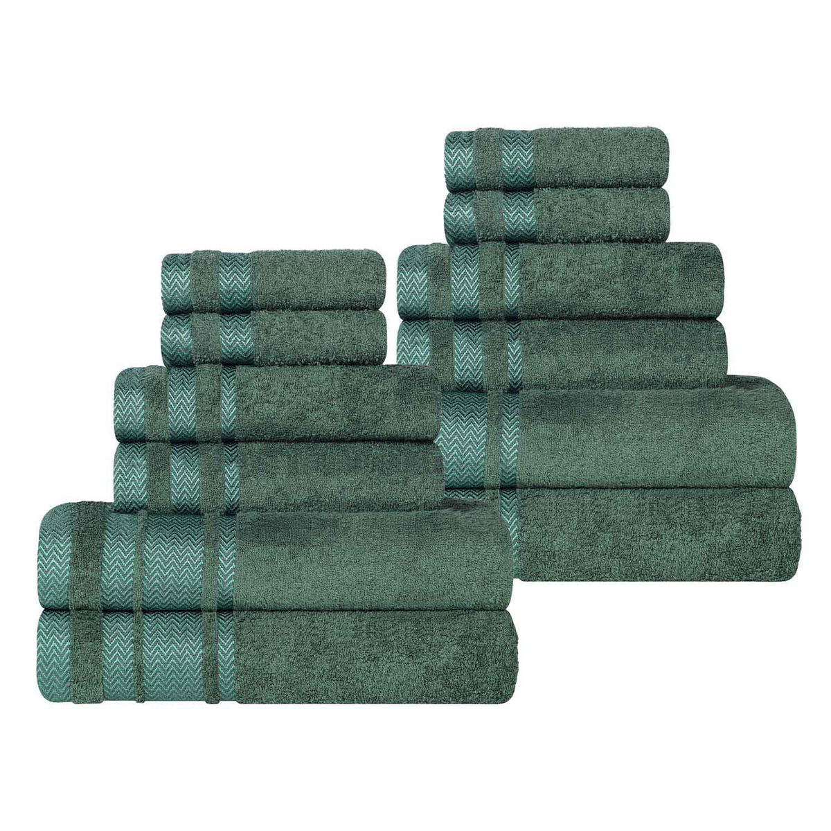 Superior "Hays" 100% Cotton Textured 12-Piece Towel Set