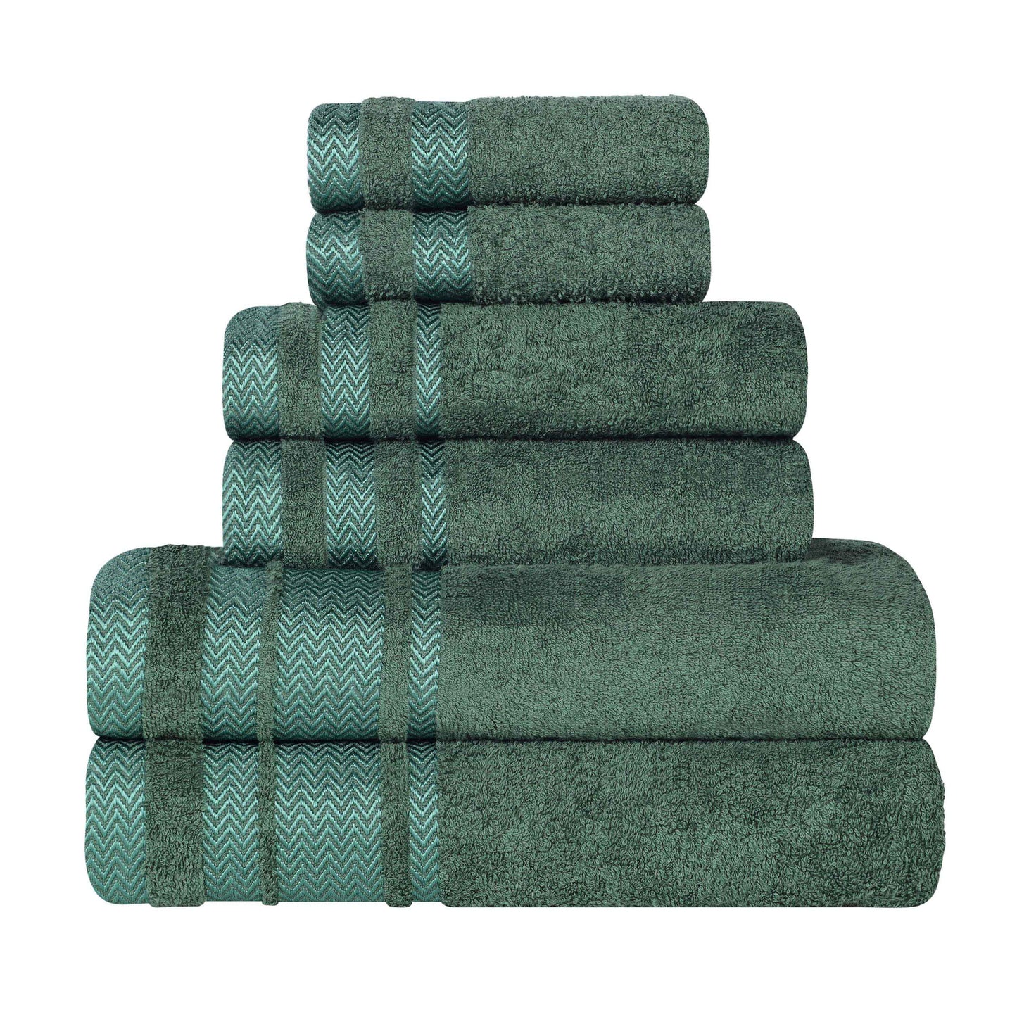 Superior "Hays" 100% Cotton Textured 6-Piece Towel Set