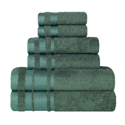 Superior "Hays" 100% Cotton Textured 6-Piece Towel Set