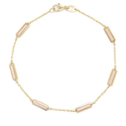 14K Italian Gold Gemstone Bar Station Bracelet