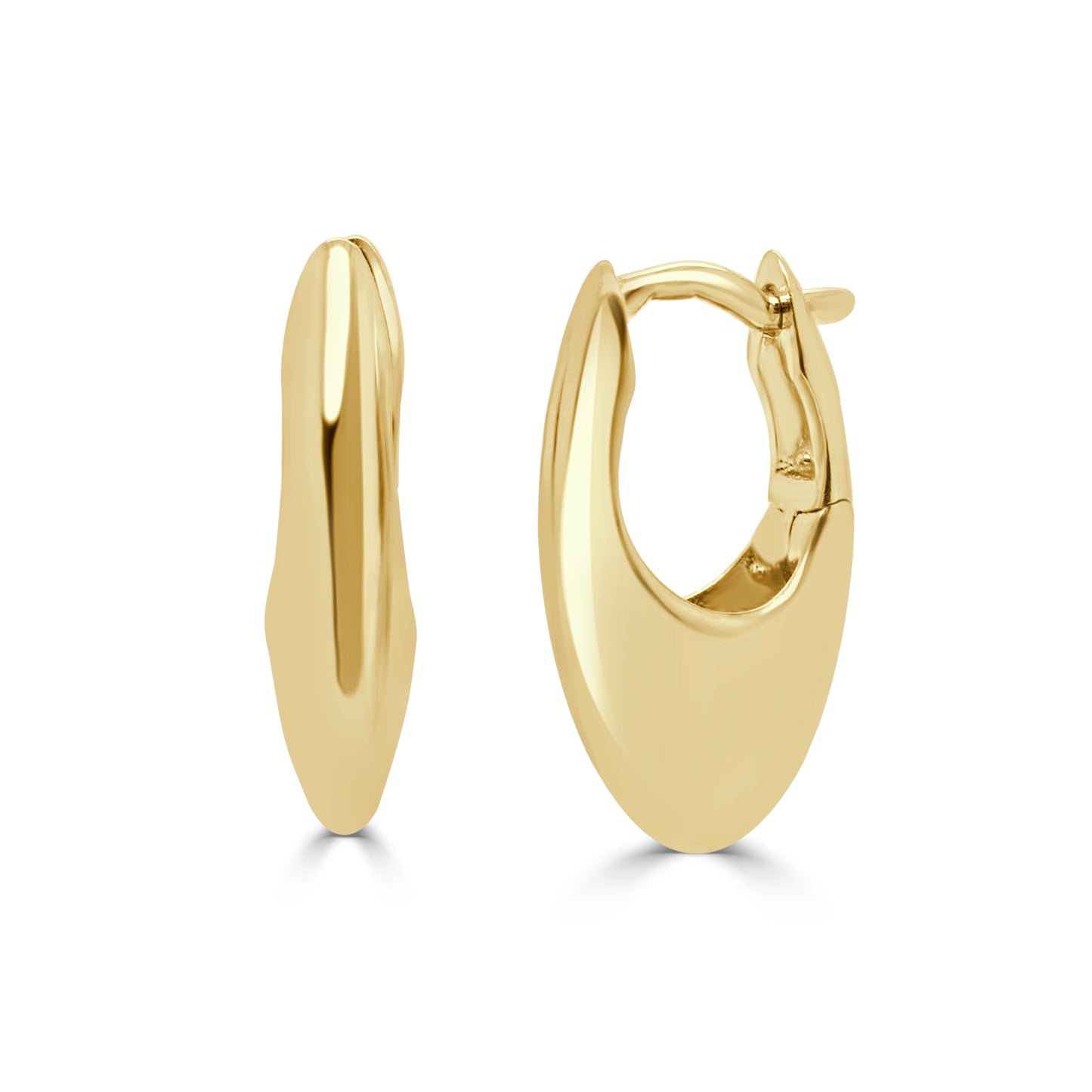 14K Italian Gold Mariner Link Huggie Hoop Earrings