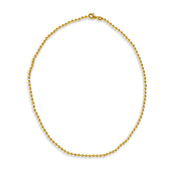 14K Italian Gold 3mm Beaded Chain 18" Necklace