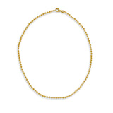 14K Italian Gold 3mm Beaded Chain 18" Necklace