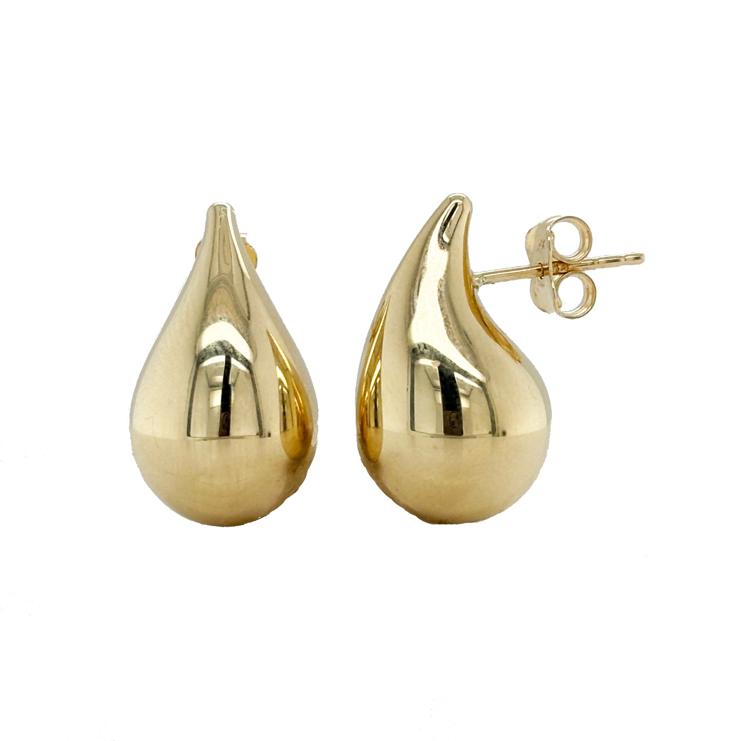 14K Italian Gold Raindrop Stud Earrings