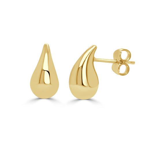 14K Italian Gold Raindrop Stud Earrings