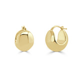 14K Italian Gold Domed Wide Huggie Hoop Earrings