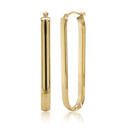 14K Italian Gold 1.5" Paperclip Hoop Earrings