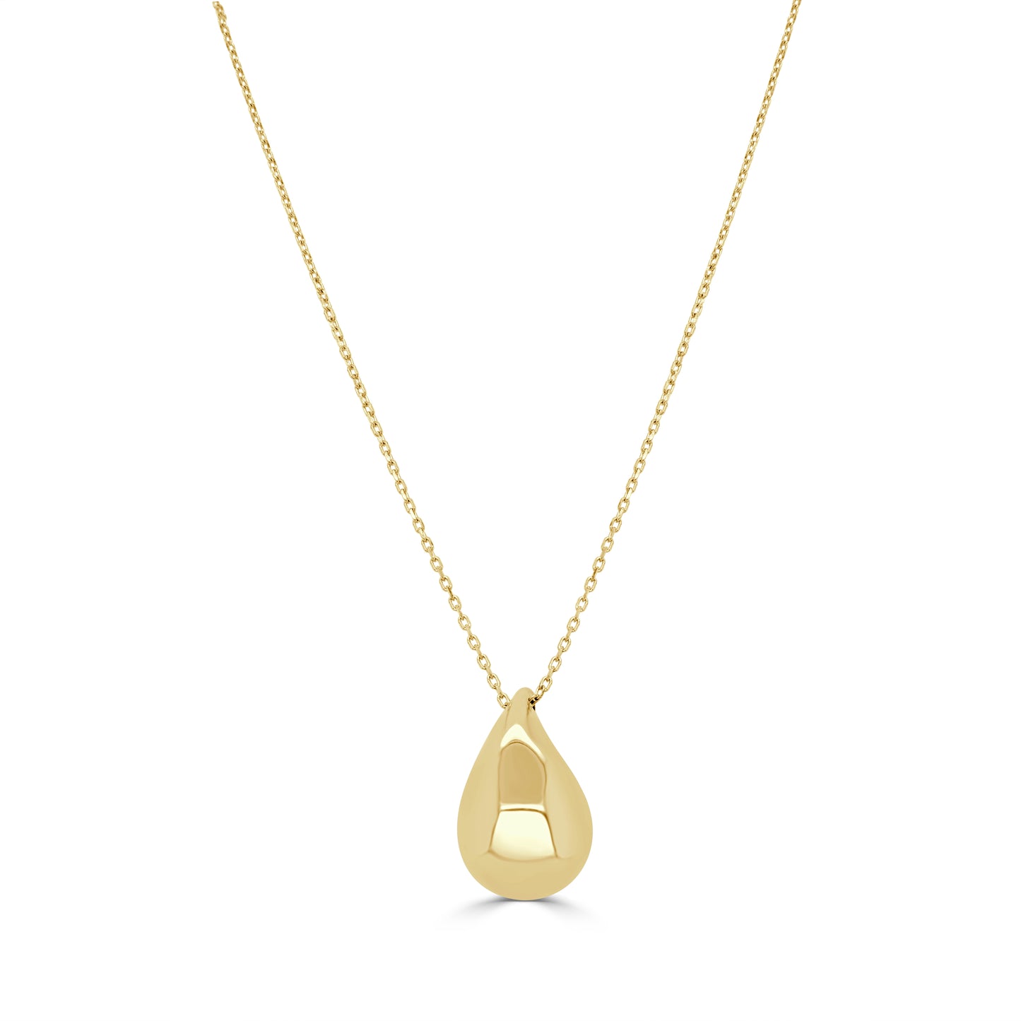 14K Italian Gold Raindrop Pendant Necklace