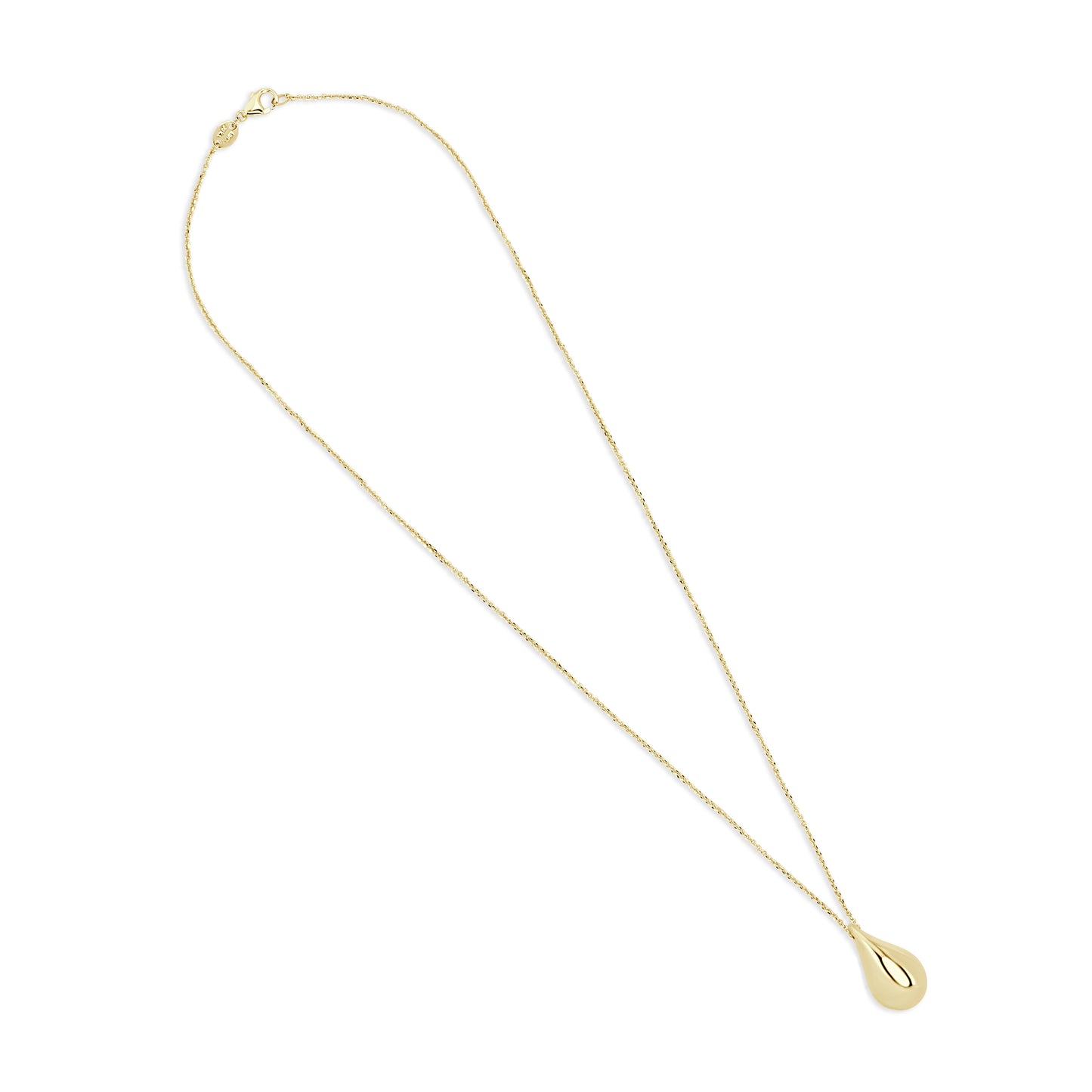 14K Italian Gold Raindrop Pendant Necklace