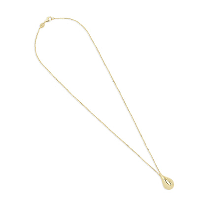 14K Italian Gold Raindrop Pendant Necklace