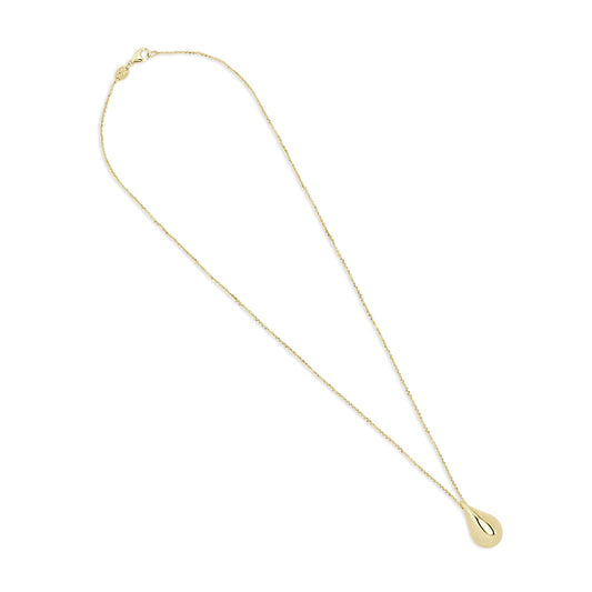 14K Italian Gold Raindrop Pendant Necklace