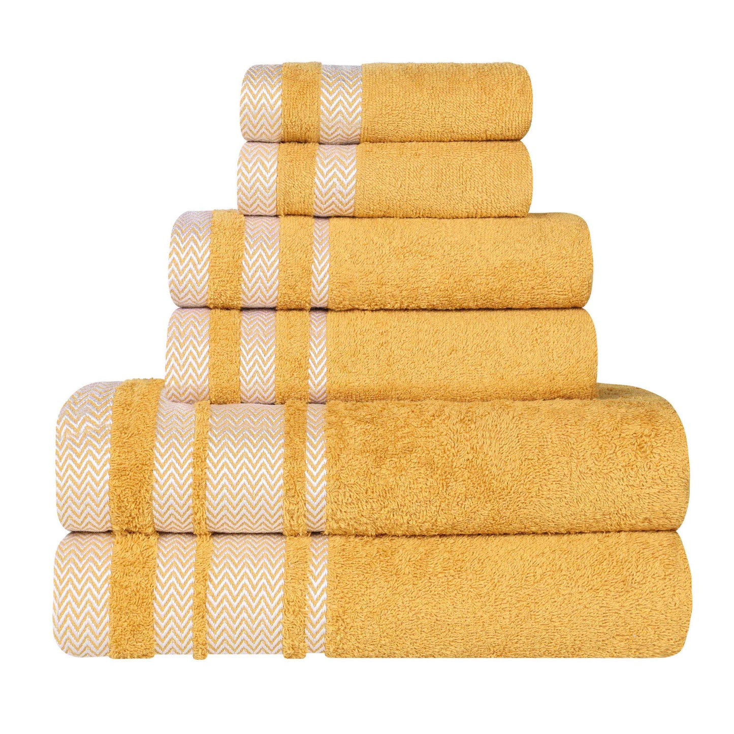 Superior "Hays" 100% Cotton Textured 6-Piece Towel Set