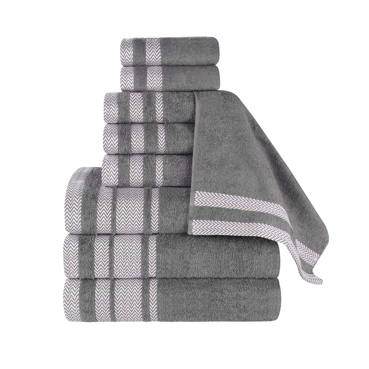Superior "Hays" 100% Cotton Textured 9-Piece Towel Set