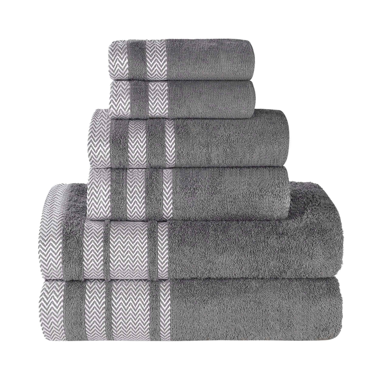 Superior "Hays" 100% Cotton Textured 6-Piece Towel Set