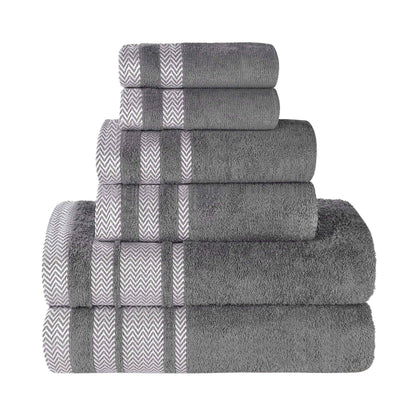 Superior "Hays" 100% Cotton Textured 6-Piece Towel Set