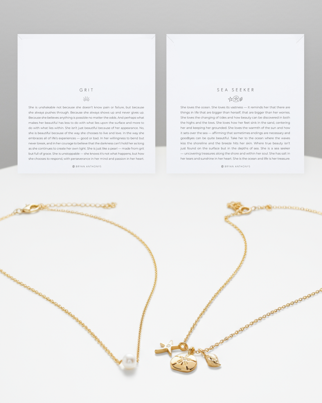 Bryan Anthonys Choice of Plating "Sea Seeker" & "Grit" Layered Set of 2 Necklaces