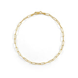 14K Italian Gold 2.5mm Paperclip Link Chain 7" Bracelet
