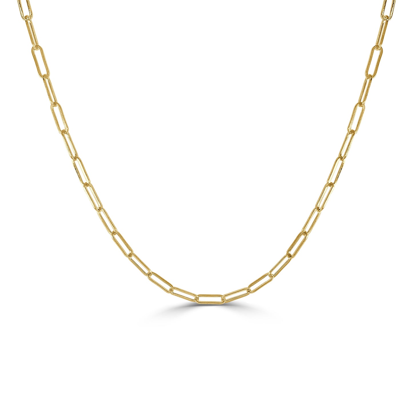 14K Italian Gold Paperclip Link Chain Choker 14" Necklace