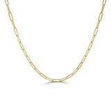 14K Italian Gold Paperclip Link Chain Choker 14" Necklace
