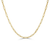 14K Italian Gold 3mm Paperclip Link Chain Necklace